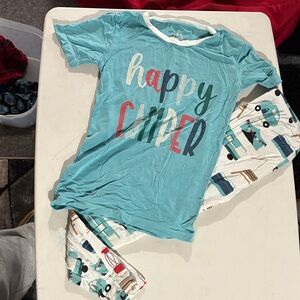 Kickee Pants Blue "Happy Camper" Pajama Set